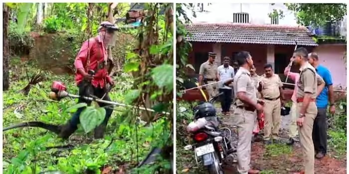 എരഞ്ഞോളി ബോംബ് സ്‌ഫോടനം; വീടിന്റെ പറമ്പിലും പരിസരത്തും കാട് വെട്ടിത്തെളിച്ച് പരിശോധന