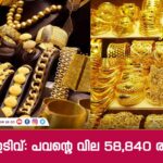 നേരിയ ഇടിവ്: പവന്റെ വില 58,840 രൂപയായി