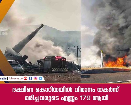 ദക്ഷിണ കൊറിയയില്‍ വിമാനം തകര്‍ന്ന് മരിച്ചവരുടെ എണ്ണം 179 ആയി