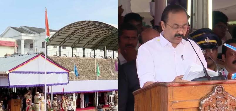 തിരുവനന്തപുരം സെന്‍ട്രല്‍ സ്റ്റേഡിയത്തില്‍ മുഖ്യമന്ത്രി വിഡി സതീശന്‍ ത്രിവര്‍ണ പതാക ഉയര്‍ത്തി