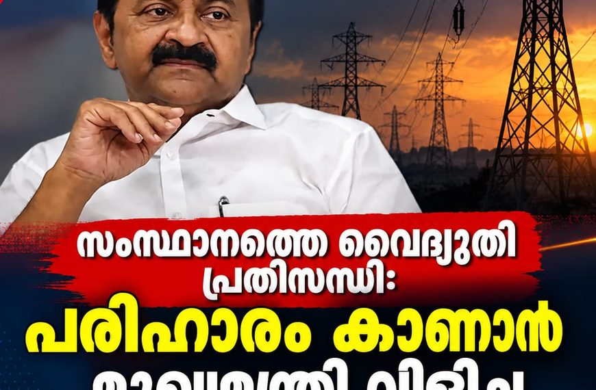 സംസ്ഥാനത്തെ വൈദ്യുതി പ്രതിസന്ധി;പരിഹാരം കാണാന്‍ മുഖ്യമന്ത്രി വിളിച്ച ഉന്നതതല യോഗം ഇന്ന്