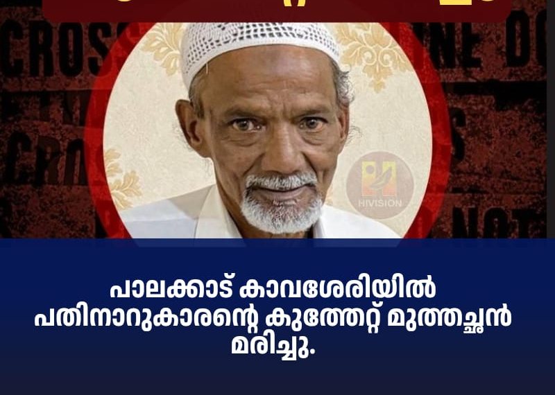 പാലക്കാട് കാവശേരിയില്‍ പതിനാറുകാരന്റെ കുത്തേറ്റ് മുത്തച്ഛന്‍ മരിച്ചു